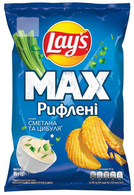 Чіпси картопляні Lays Сметана-Цибуля 95г